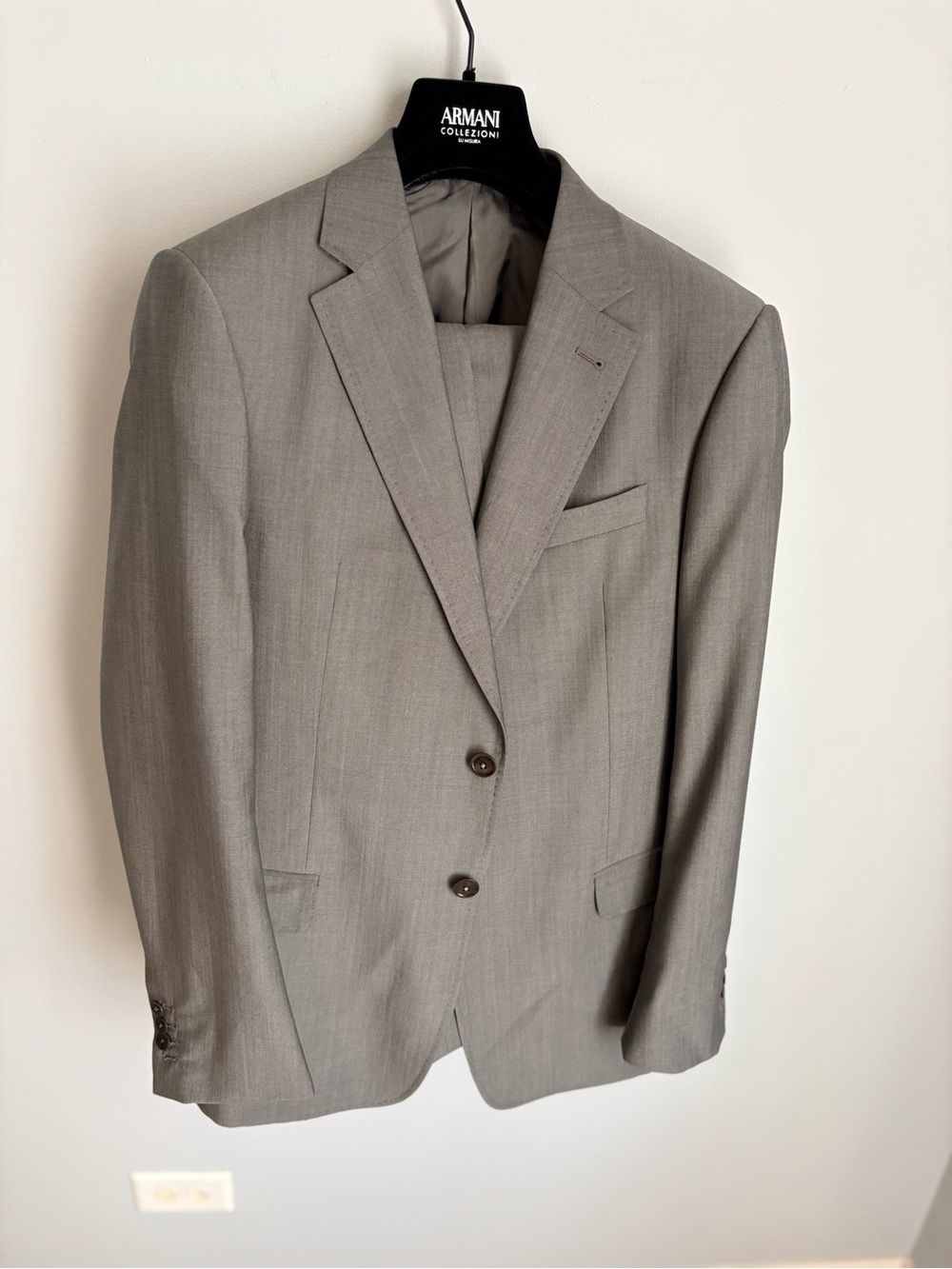 Armani Collezioni Light Gray Men's Two-Button Suit Jacket